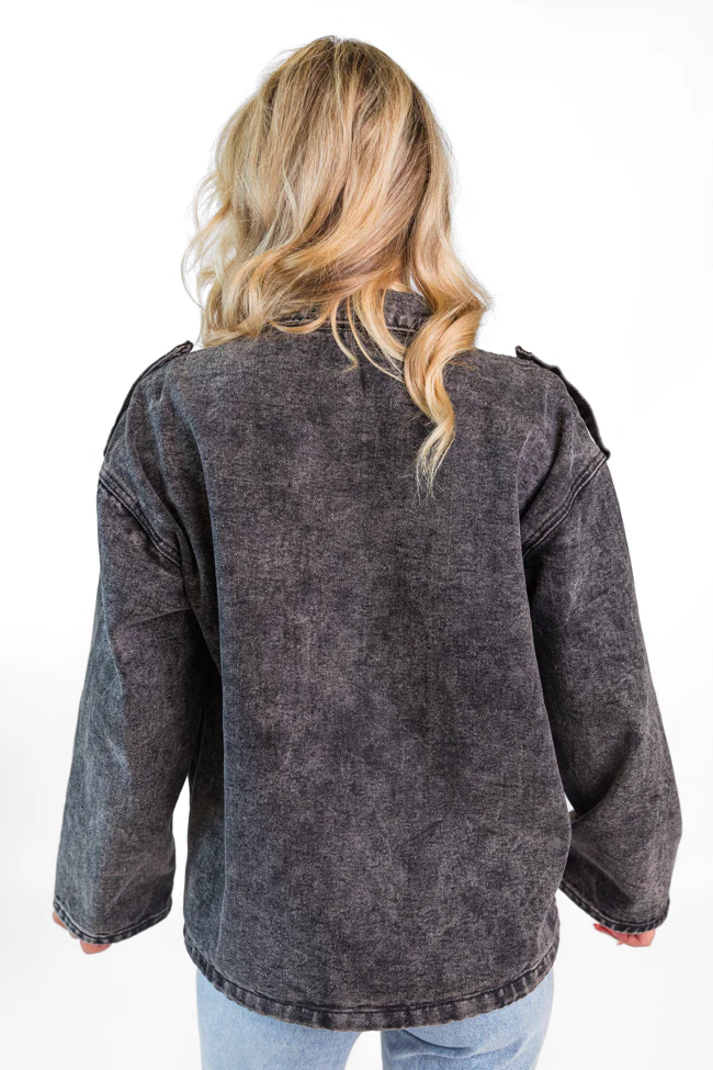 Mandie Washed Black Denim Jacket FINAL SALE - Terpint