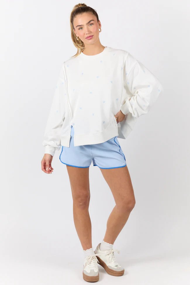 On The Move Blue Running Shorts With Contrast Trim FINAL SALE - Terpint