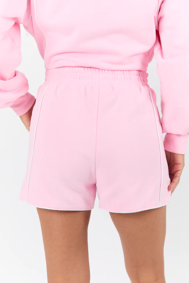 Baseline Pink Piped Lounge Shorts FINAL SALE - Terpint