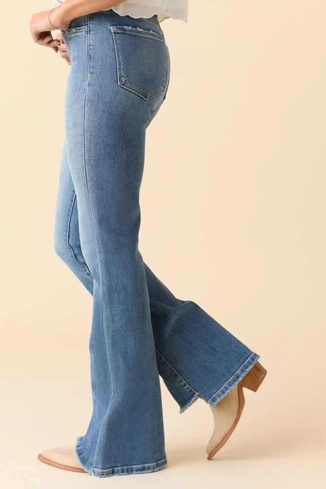 Sierra High Rise Slant Hem Flare Jeans - Terpint
