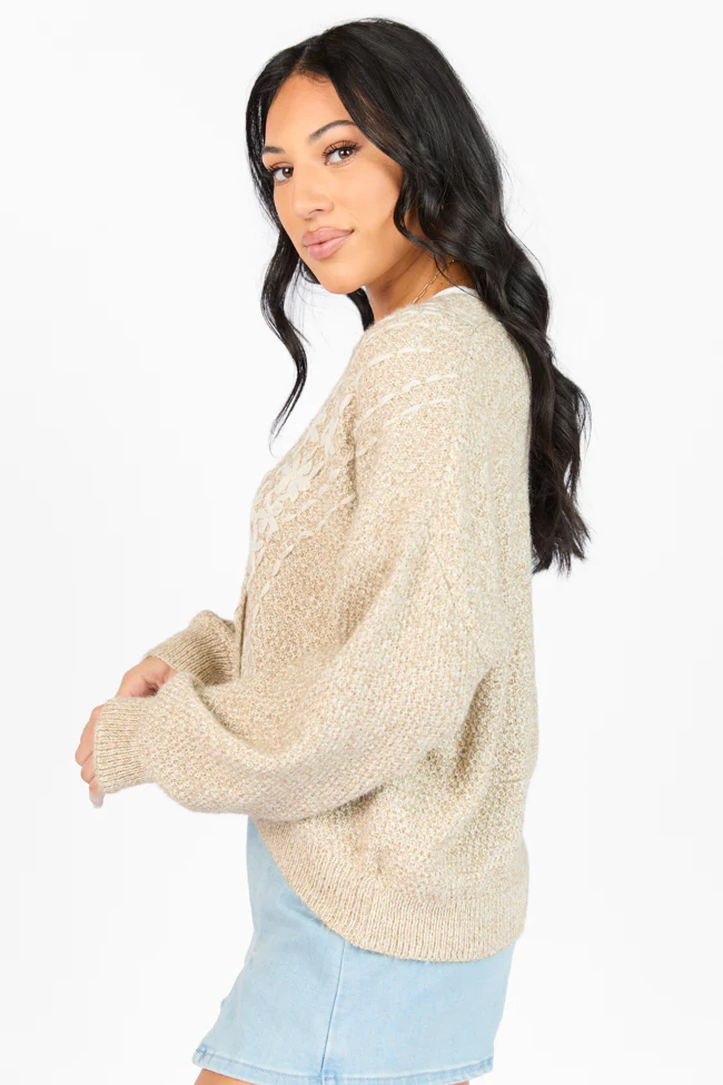 Countryside Charm Taupe Floral Embroidered Cardigan FINAL SALE - Terpint