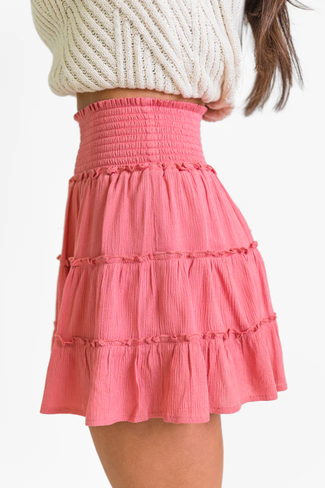Through The Garden Rose Solid Mini Skort SALE - Terpint