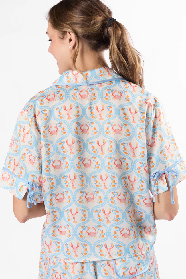 Rest Up In The Cutest Catch Satin Pajama Top FINAL SALE - Terpint