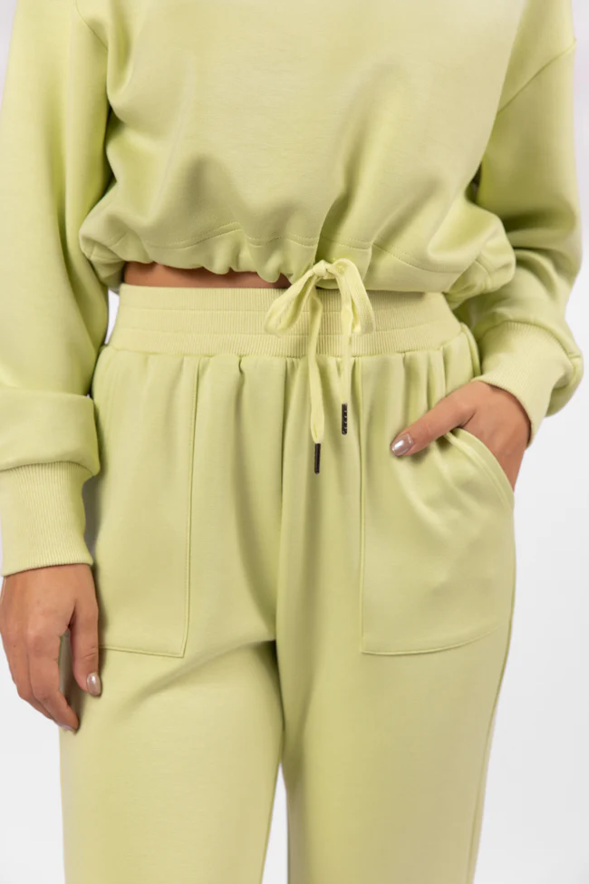 Only One Lime Wide Leg Pull On Pants FINAL SALE - Terpint