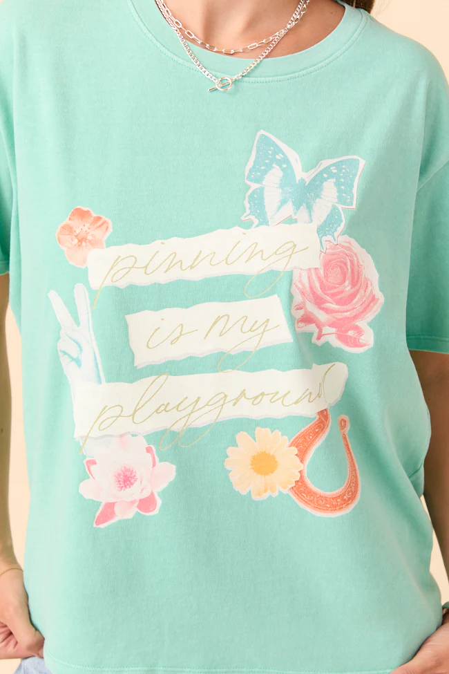 Pinning Is My Playground Mint Graphic Tee - Terpint