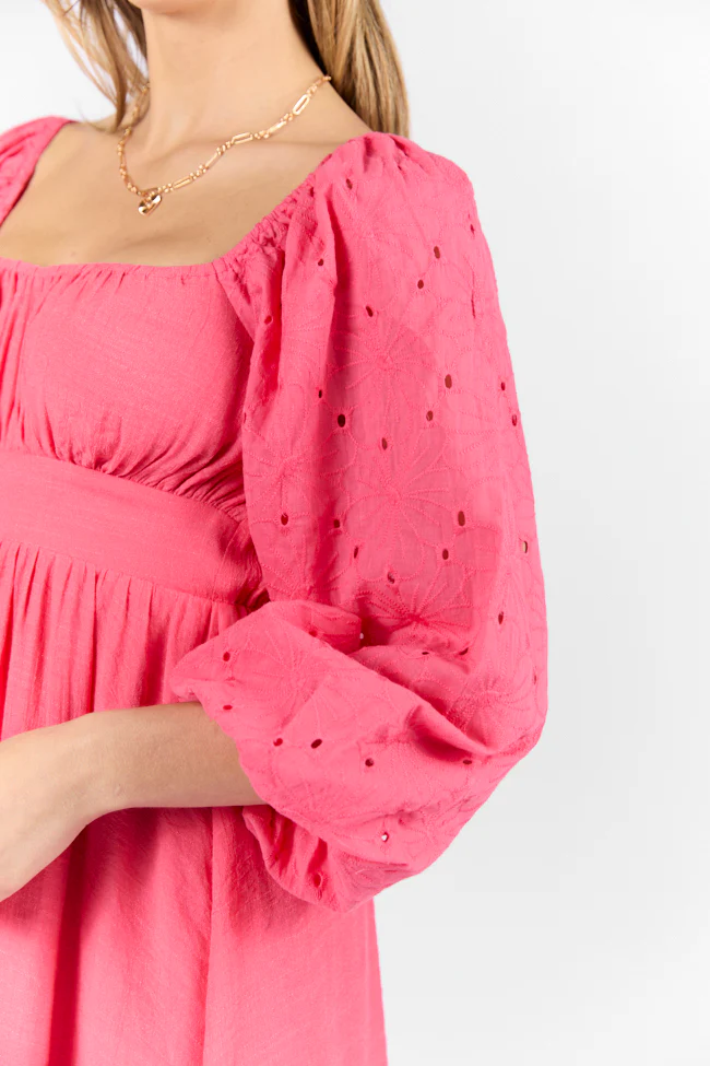 Beautiful Thoughts Pink Lace Sleeve Mini Dress FINAL SALE - Terpint