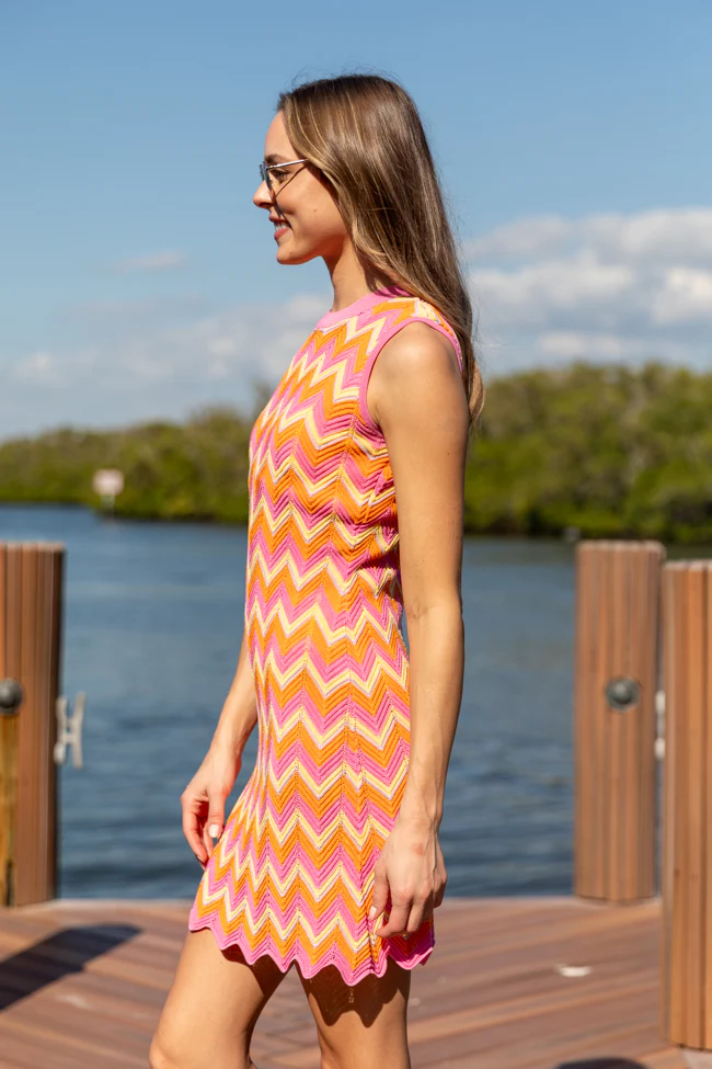 Beach Bound Multi Chevron Knit Dress SALE - Terpint
