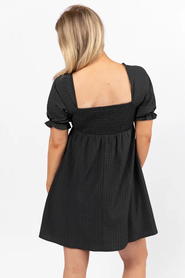 All My Days Black Square Neck Printed Mini Dress FINAL SALE - Terpint