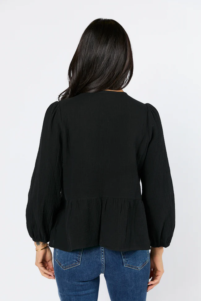 Close To Me Black Bow Detail Blouse FINAL SALE - Terpint