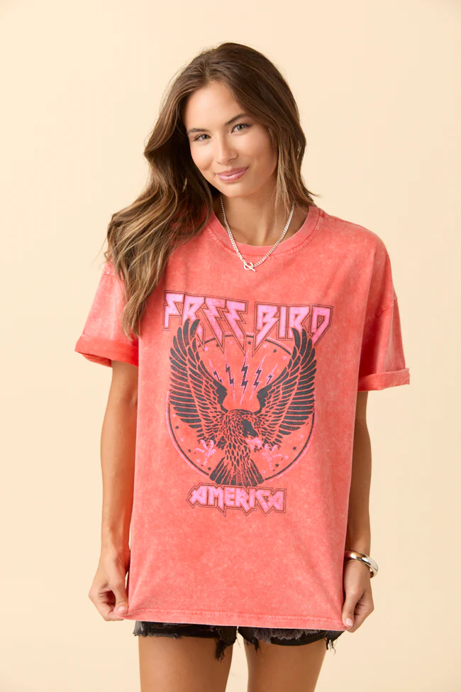 Zutter Free Bird Orange Graphic Tee - Terpint