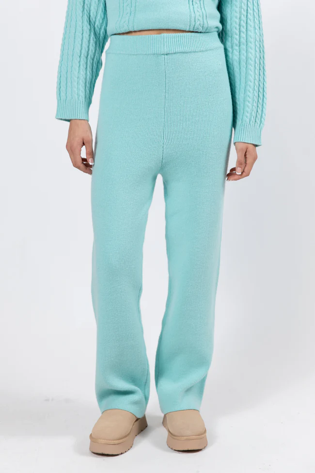 On My List Mint Sweater Lounge Pants FINAL SALE - Terpint