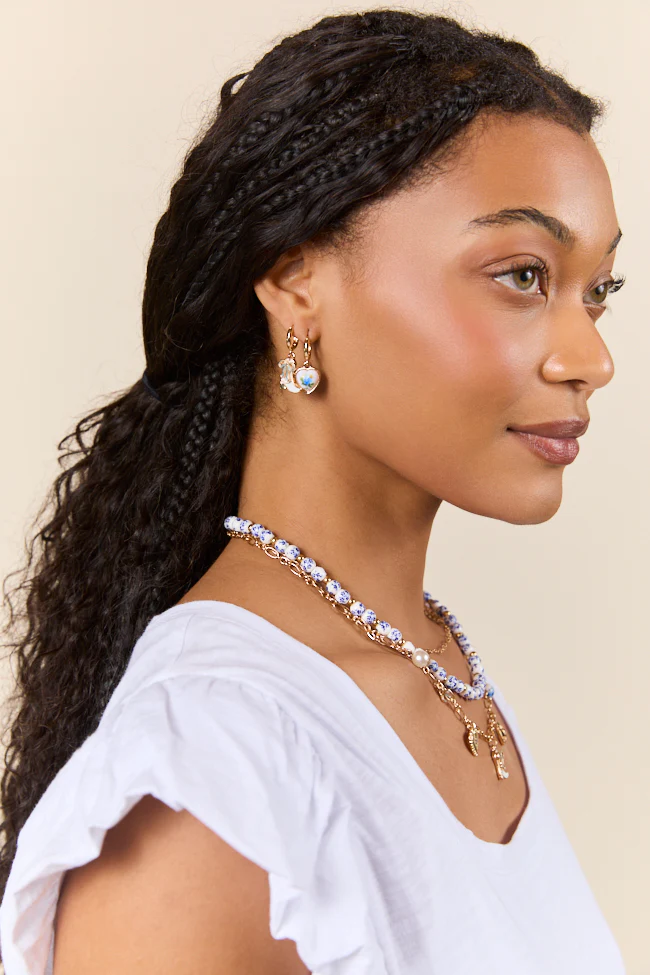 Hanna Blue Charm Trio Earring Set - Terpint