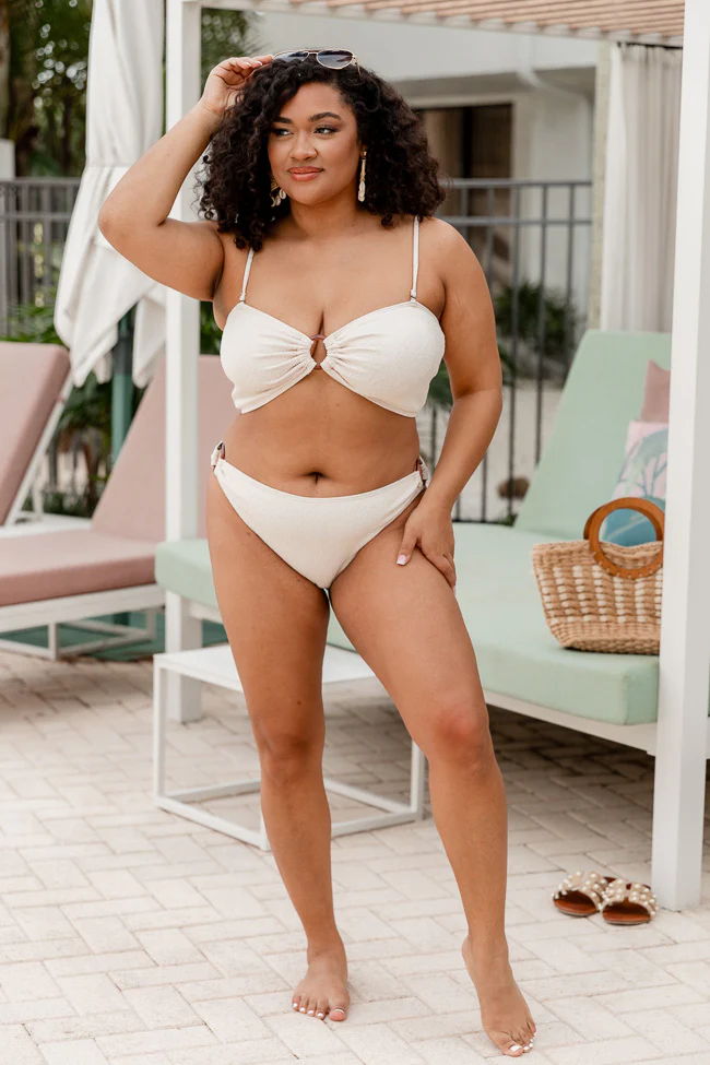 Salt And Stone Oatmeal Textured O-Ring Low Waisted Bikini Bottoms FINAL SALE - Terpint