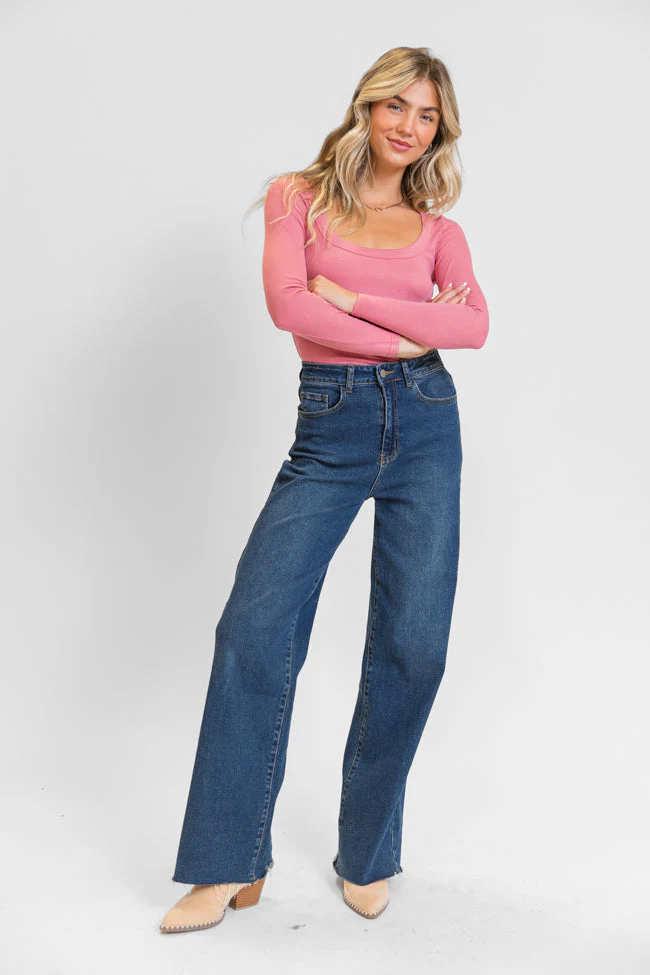 Kelsea Dark Wash Wide Leg Tall Jeans FINAL SALE - Terpint