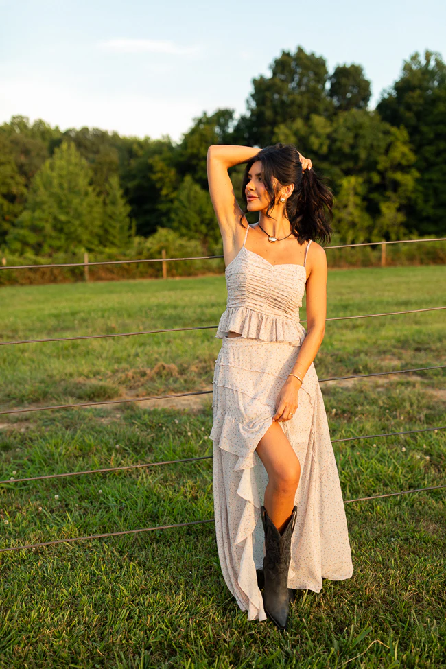 Nancy Neutral Floral Top SALE - Terpint