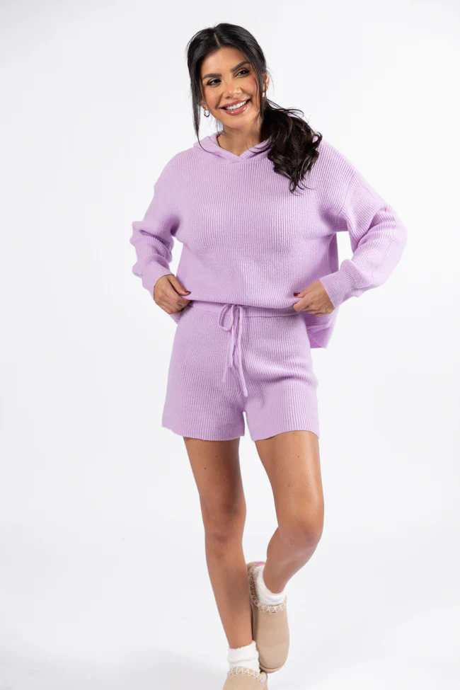 Cloud Chaser Lilac Sweater Knit Shorts FINAL SALE - Terpint