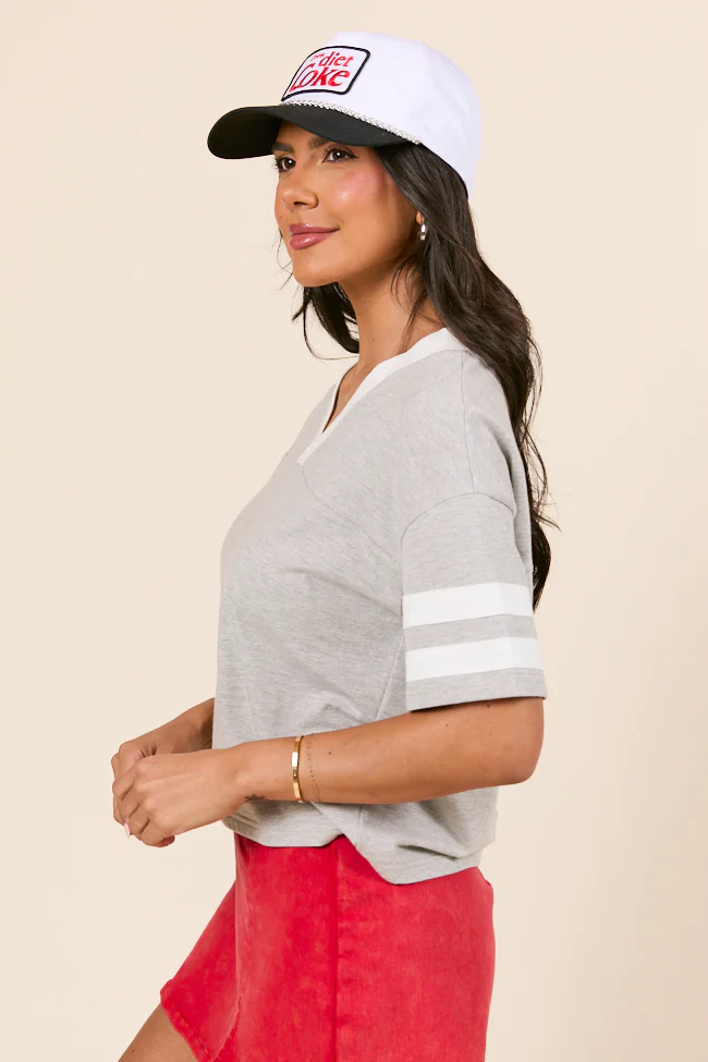 Benson Short Sleeve Heather Grey Varsity Tee - Terpint