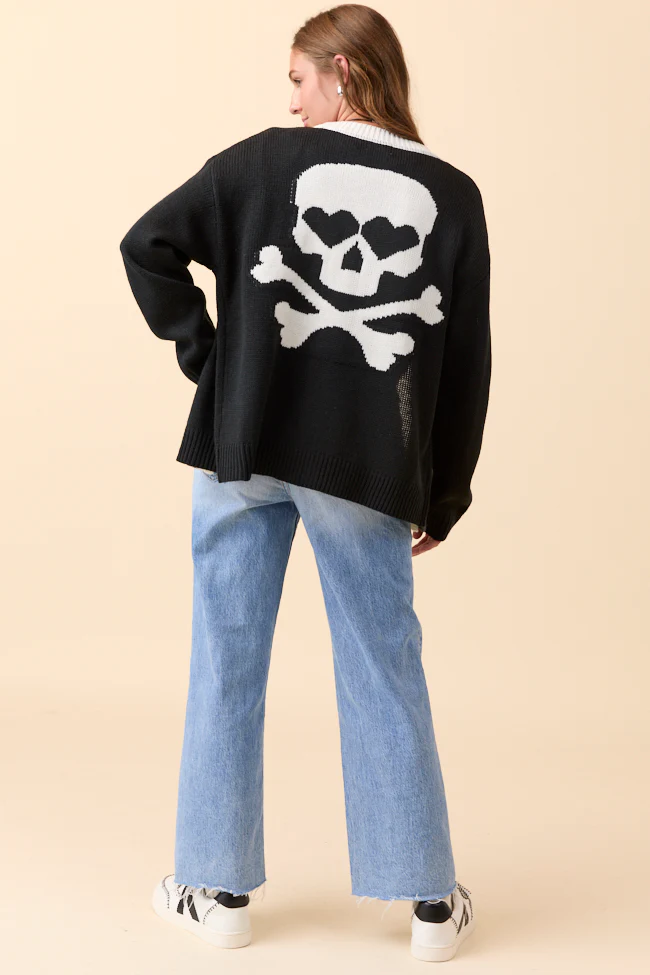 Annabelle Black and White Skull Cardigan - Coming Soon - Terpint