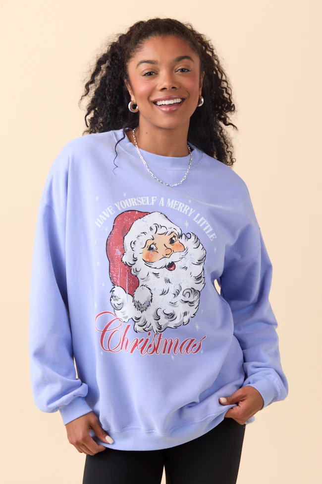 Santa Periwinkle Graphic Sweatshirt - Terpint