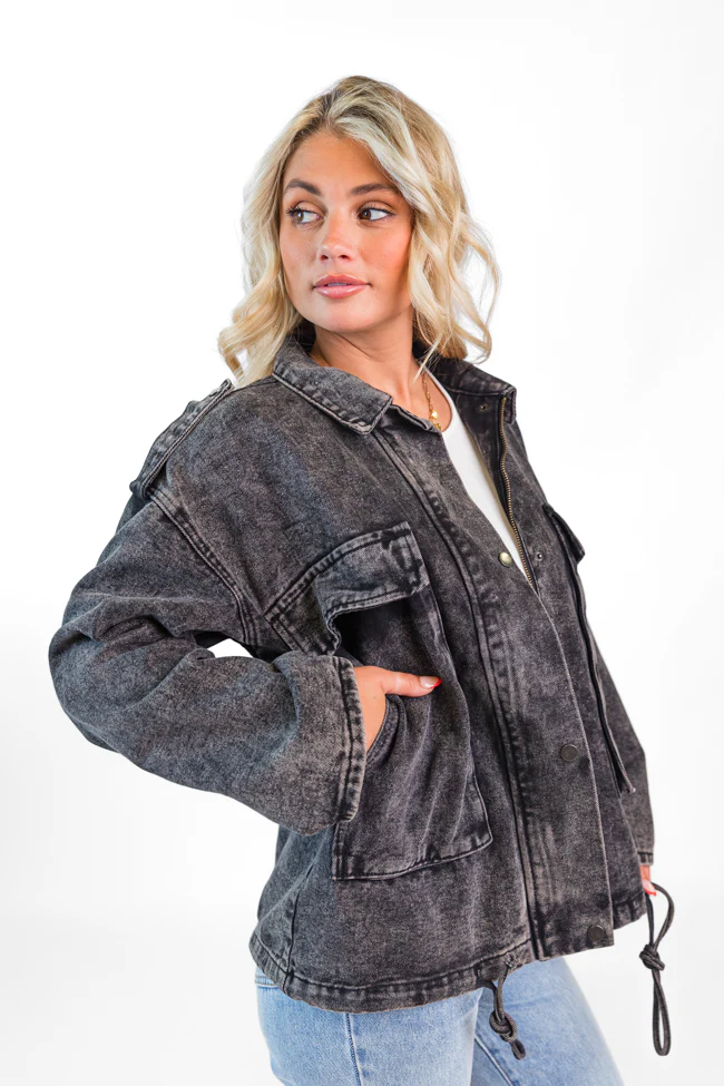 Mandie Washed Black Denim Jacket FINAL SALE - Terpint