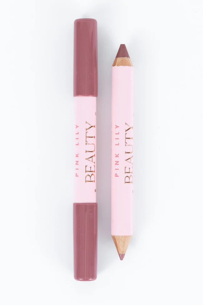 Pink Lily Beauty Double Bloom Dual Lipstick and Lip Liner - Mauve Moment FINAL SALE - Terpint