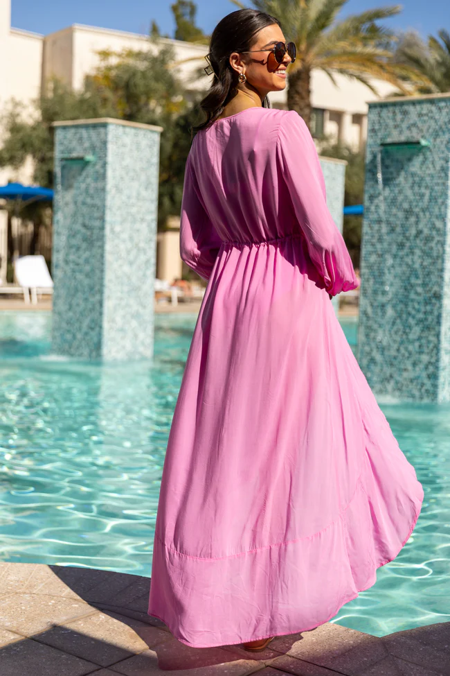 Shine On Pink Long Sleeve Swim Cover-up FINAL SALE - Terpint