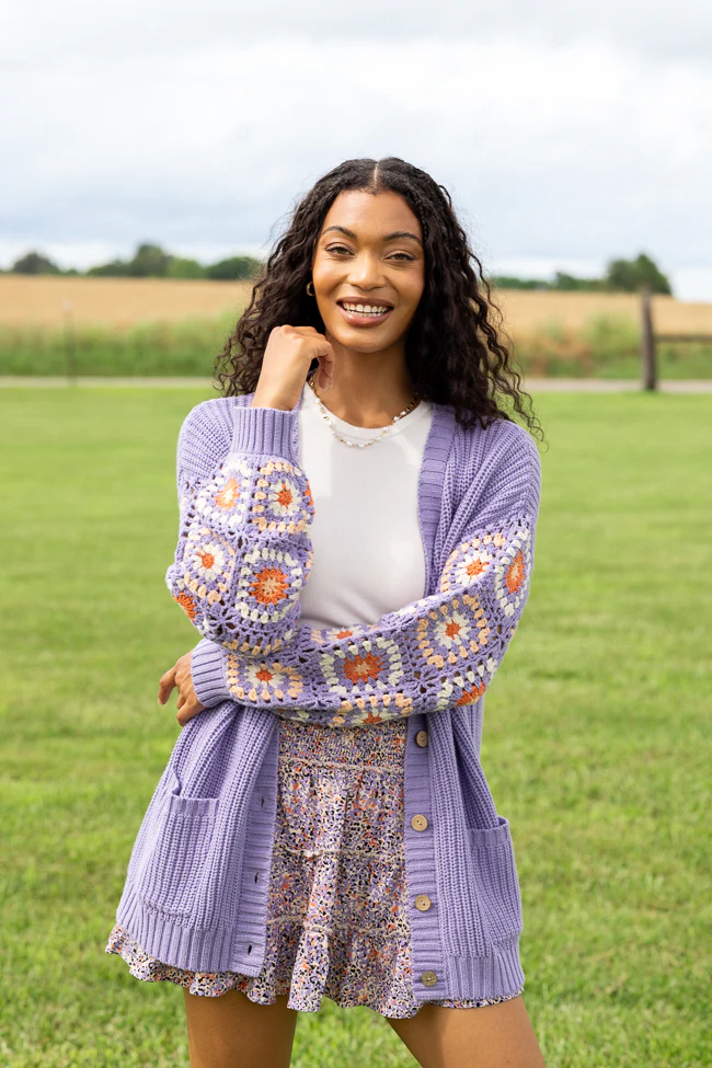 Posie Crochet Purple Sweater - Terpint