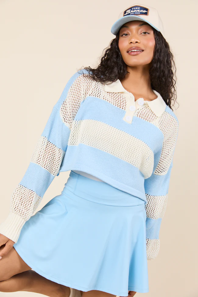 By The Rules Striped Knit Rugby Sweater - Terpint