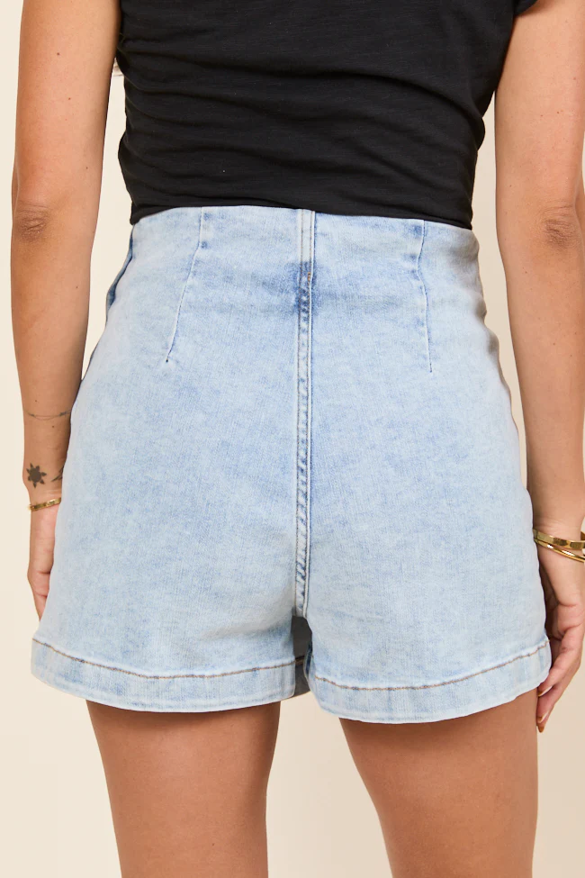 My Favorite Light Wash Acid Wash Denim Skort - Terpint