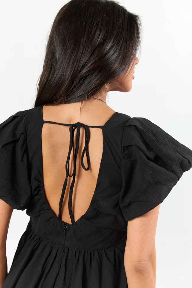 Almost Daylight Black Bubble Hem Mini Dress SALE - Terpint