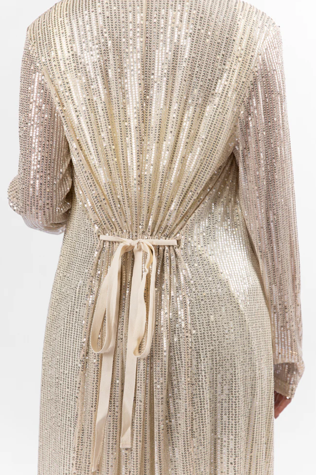 Memorable Feeling Gold Sequin Kimono FINAL SALE - Terpint