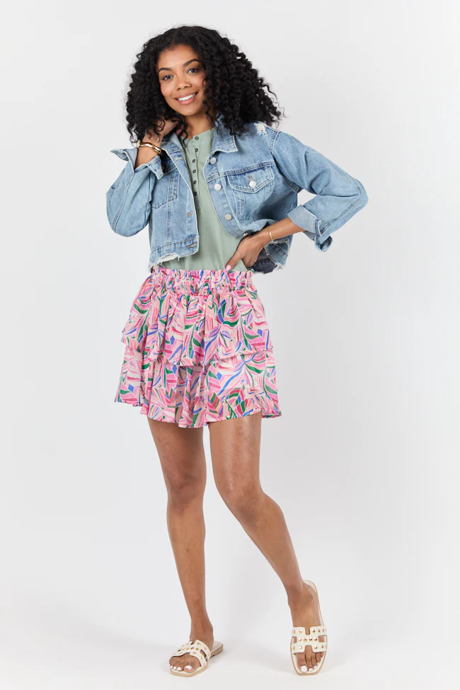 Breezy Multi Tropical Tiered Skort DOORBUSTER - Terpint