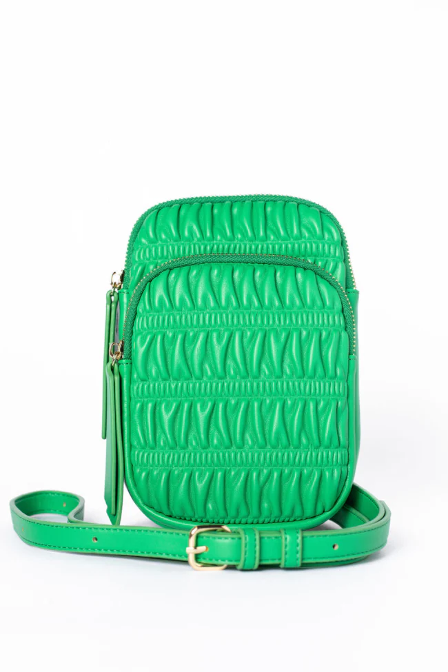Green Ruched Crossbody Purse DOORBUSTER - Terpint