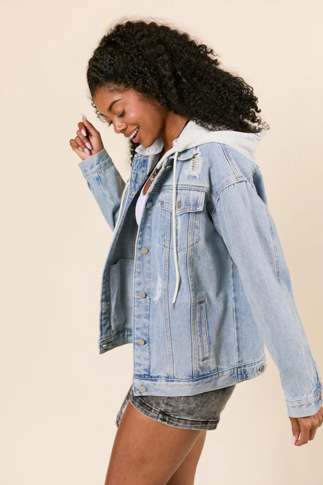 Parker Light Wash Hooded Denim Jacket - Terpint