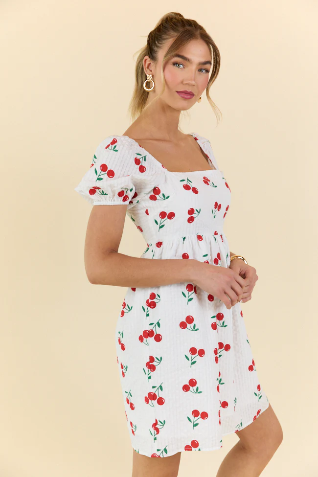 One Day At A Time Cherry Print Mini Dress FINAL SALE - Terpint