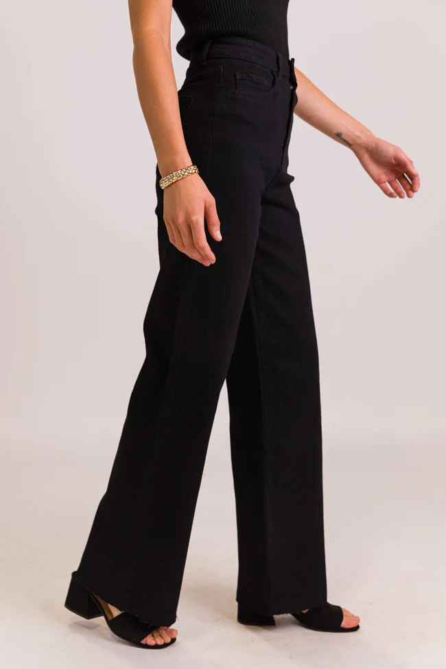 Kelsea Black Wash Wide Leg Tall Jeans FINAL SALE - Terpint