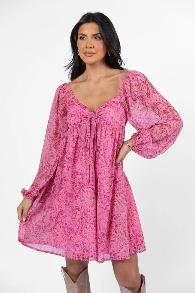 What's Next Pink Sweetheart Neckline Mini Dress FINAL SALE - Terpint