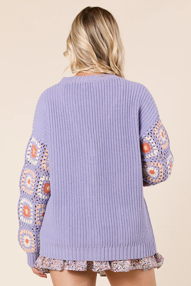 Posie Crochet Purple Sweater - Terpint