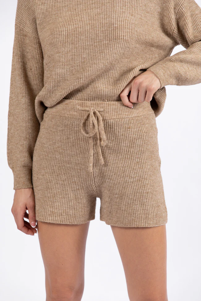 Cloud Chaser Mocha Sweater Knit Shorts FINAL SALE - Terpint
