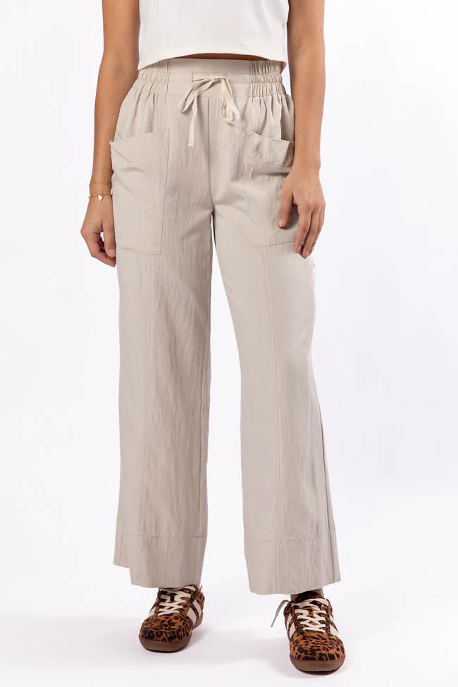 Switch It Up Beige Front Pocket Pull On Pants FINAL SALE - Terpint