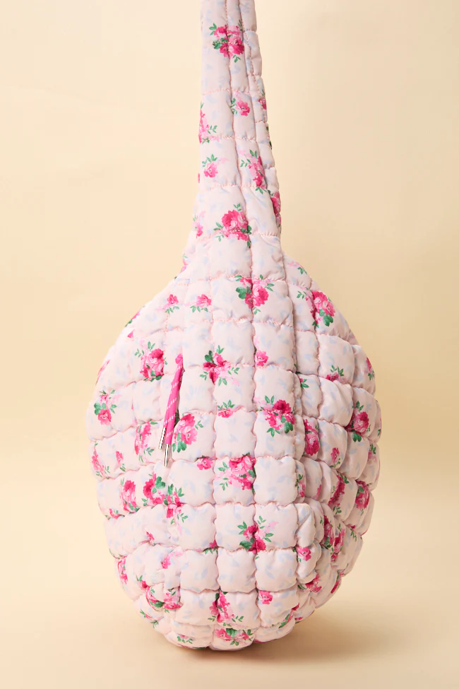 Haylie Pink Floral Quilted Carry All Bag - Terpint