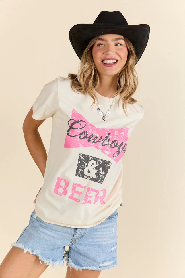 Cowboys & Beer Ivory Graphic Tee - Terpint