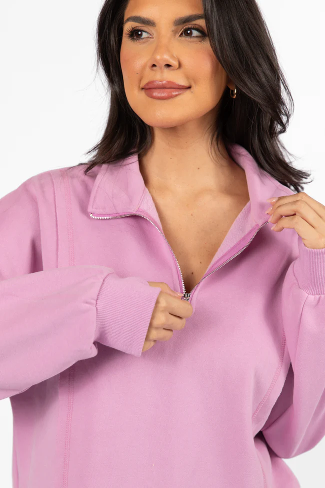 Chill Factor Purple Quarter Zip Pullover Sweatshirt FINAL SALE - Terpint