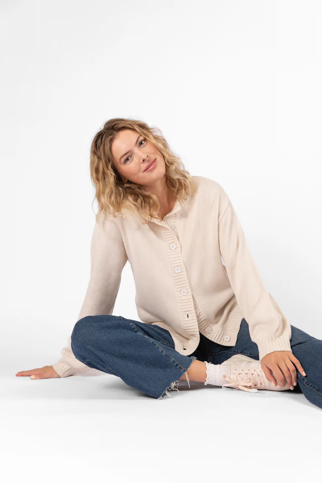 All We Have Beige Button Front Cardigan FINAL SALE - Terpint