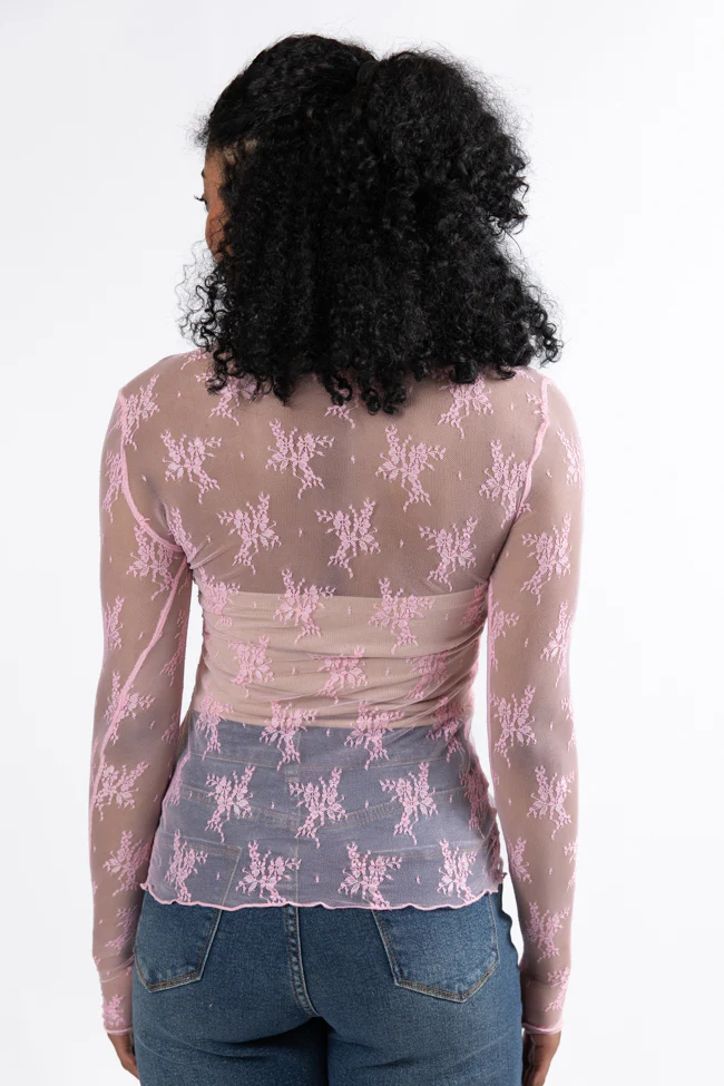 Speak Your Truth Pink Long Sleeve Layering Blouse - Terpint