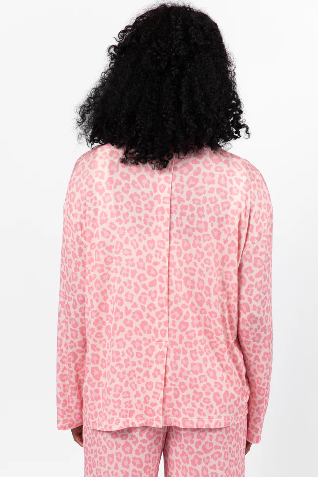 Sweet Dreams Pink Leopard Pajama Long Sleeve Top FINAL SALE - Terpint