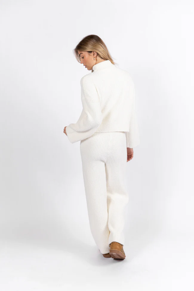Keep It Comfy Ivory Fuzzy Turtleneck Sweater Set FINAL SALE - Terpint