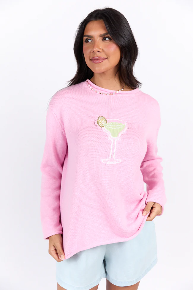 Hand Me A Margarita Pink Sweater SALE - Terpint