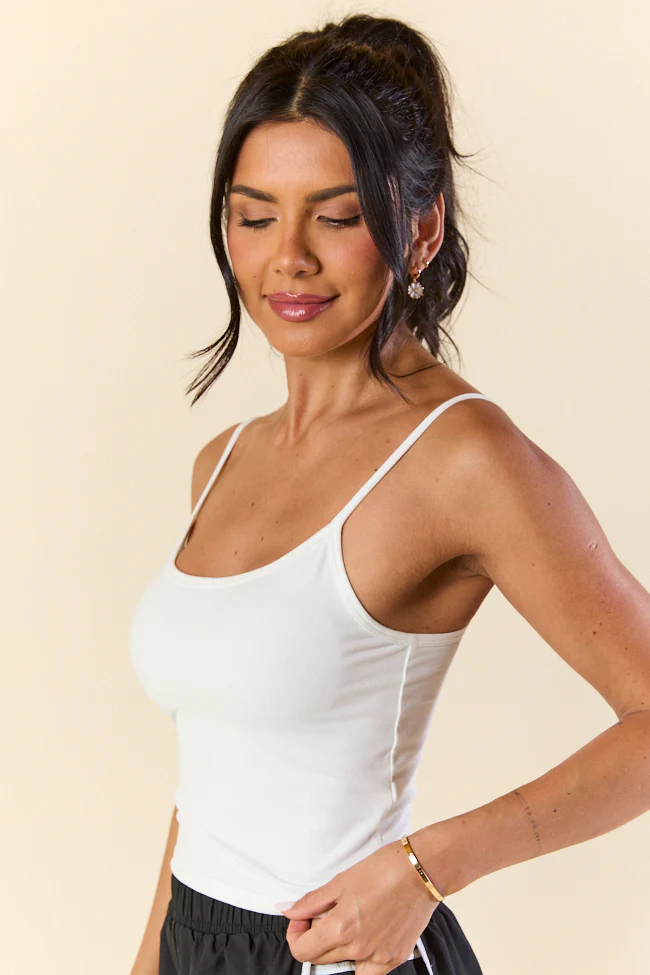 Ballet Bliss White Soft Knit Jersey Camisole - Terpint