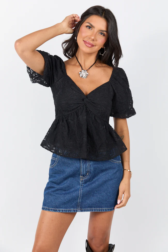 Twist On Things Black Bust Lace Blouse - Terpint